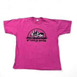 Vintage Ben & Jerry’s ice cream cow Hebrew tee pink M mens made in Israel